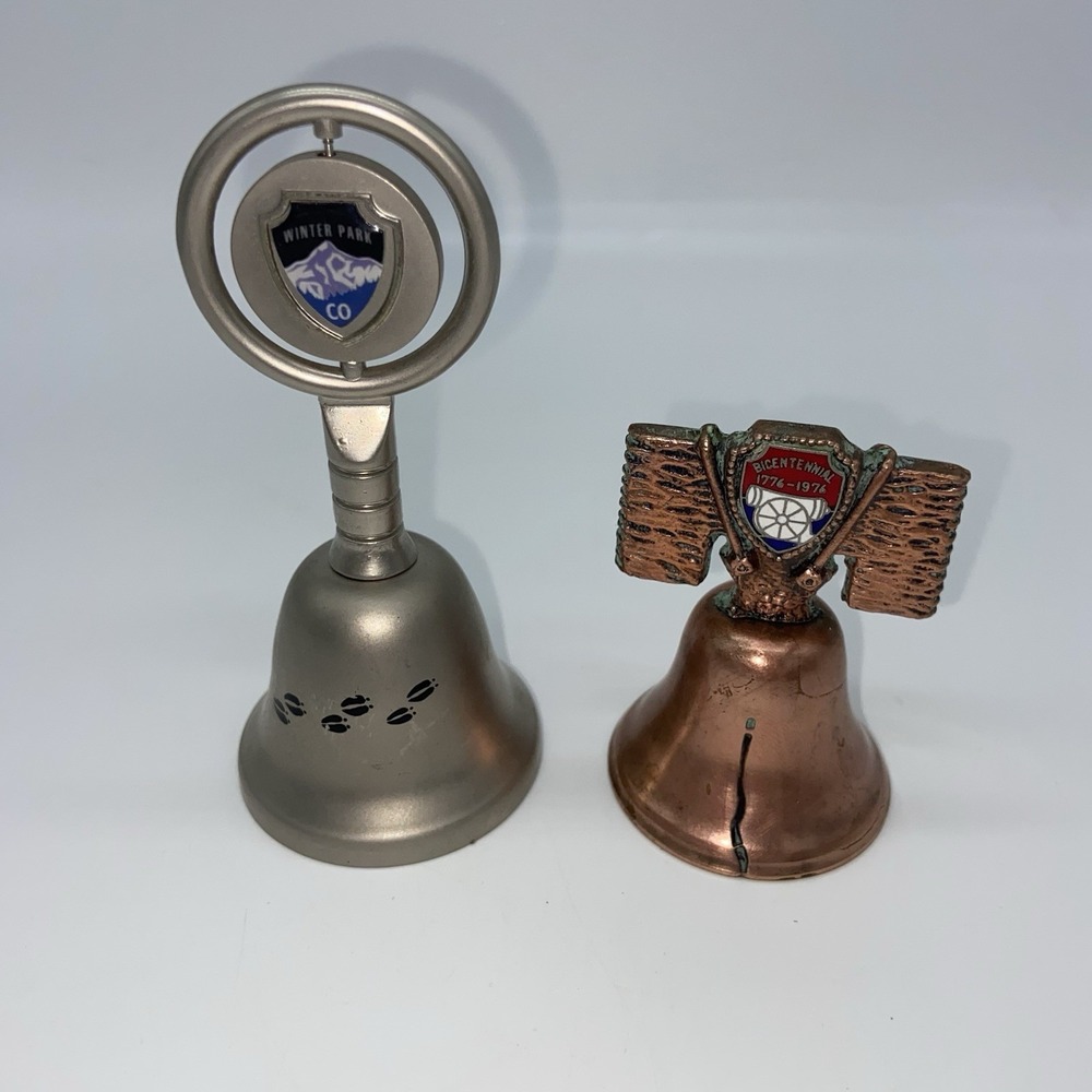 Set Of 2 Kitchen Souvenir Bells Colorado‎ Bicentennial EUC
